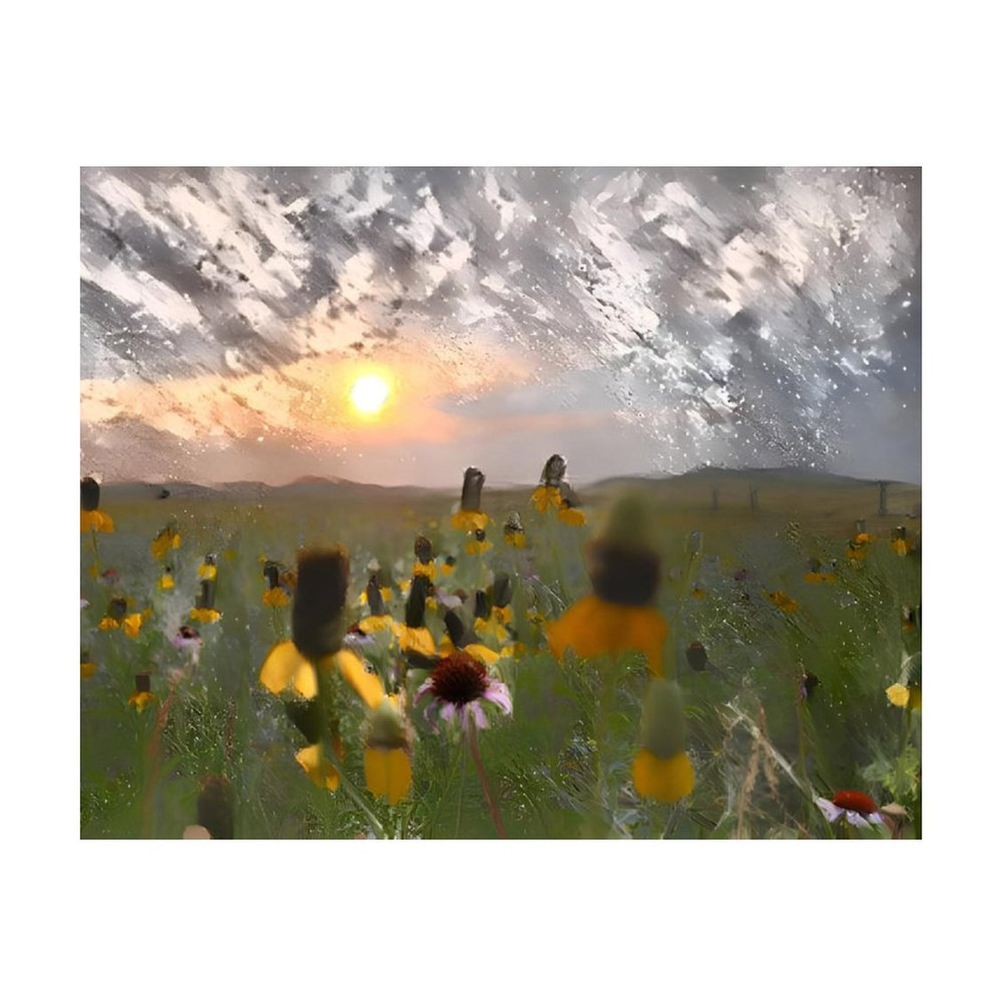 Design Diamond Painting 20"×16"(Horizontal) Wildflowers on the Prairie South Grand River IV