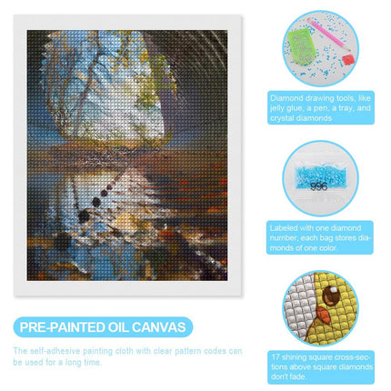 Design Diamond Painting 16"×20"(Vertical) Autumn in a Culvert
