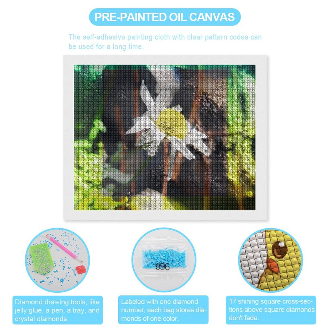 Design Diamond Painting 20"×16"(Horizontal) Daisy in Spearfish Canyon II