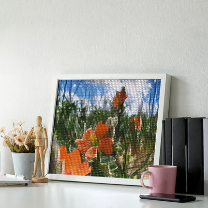 Design Diamond Painting 20"×16"(Horizontal) Globe Mallow on Golf Course Road