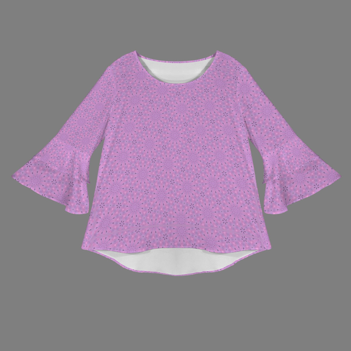 Flare Sleeve Blouse Lavendar Wildflowers