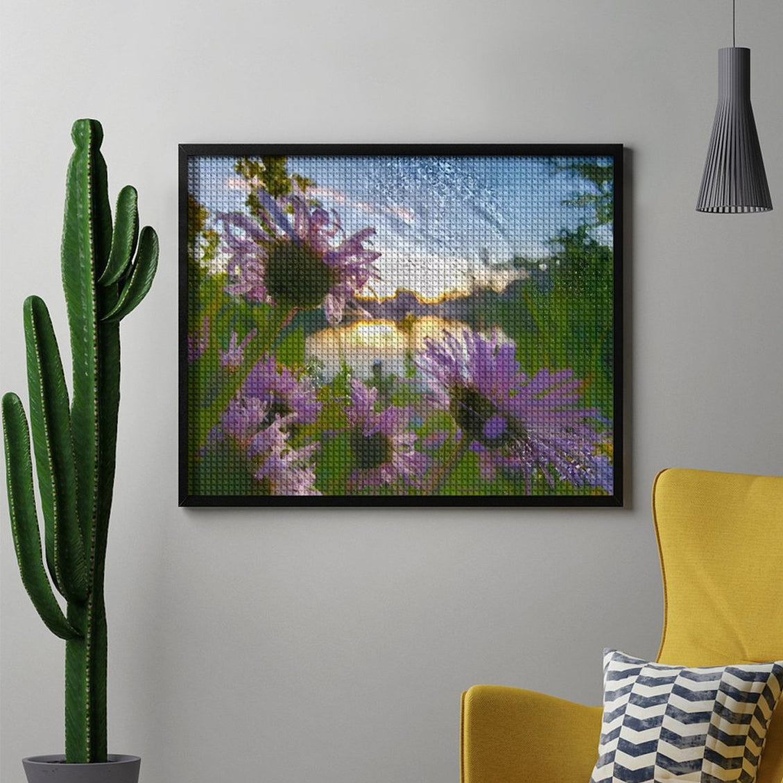 Design Diamond Painting 20"×16"(Horizontal) Asters Sylvan Lake