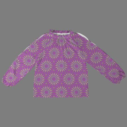 Long Slit Sleeve Blouse Lavendar Sunflower