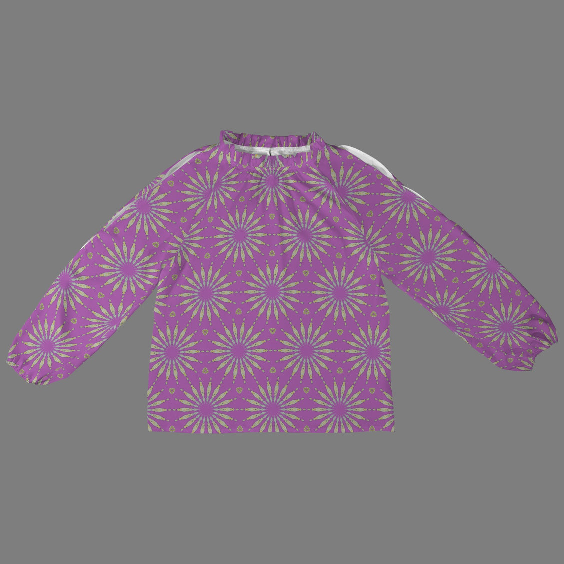 Long Slit Sleeve Blouse Lavendar Sunflower
