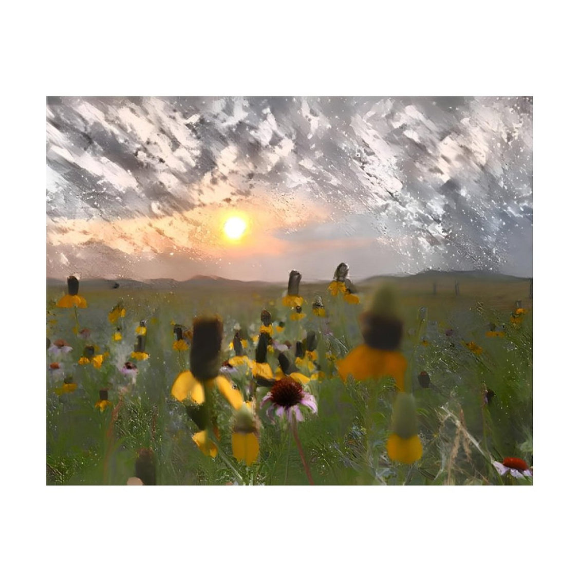 Design Diamond Painting 20"×16"(Horizontal) Wildflowers on the Prairie South Grand River