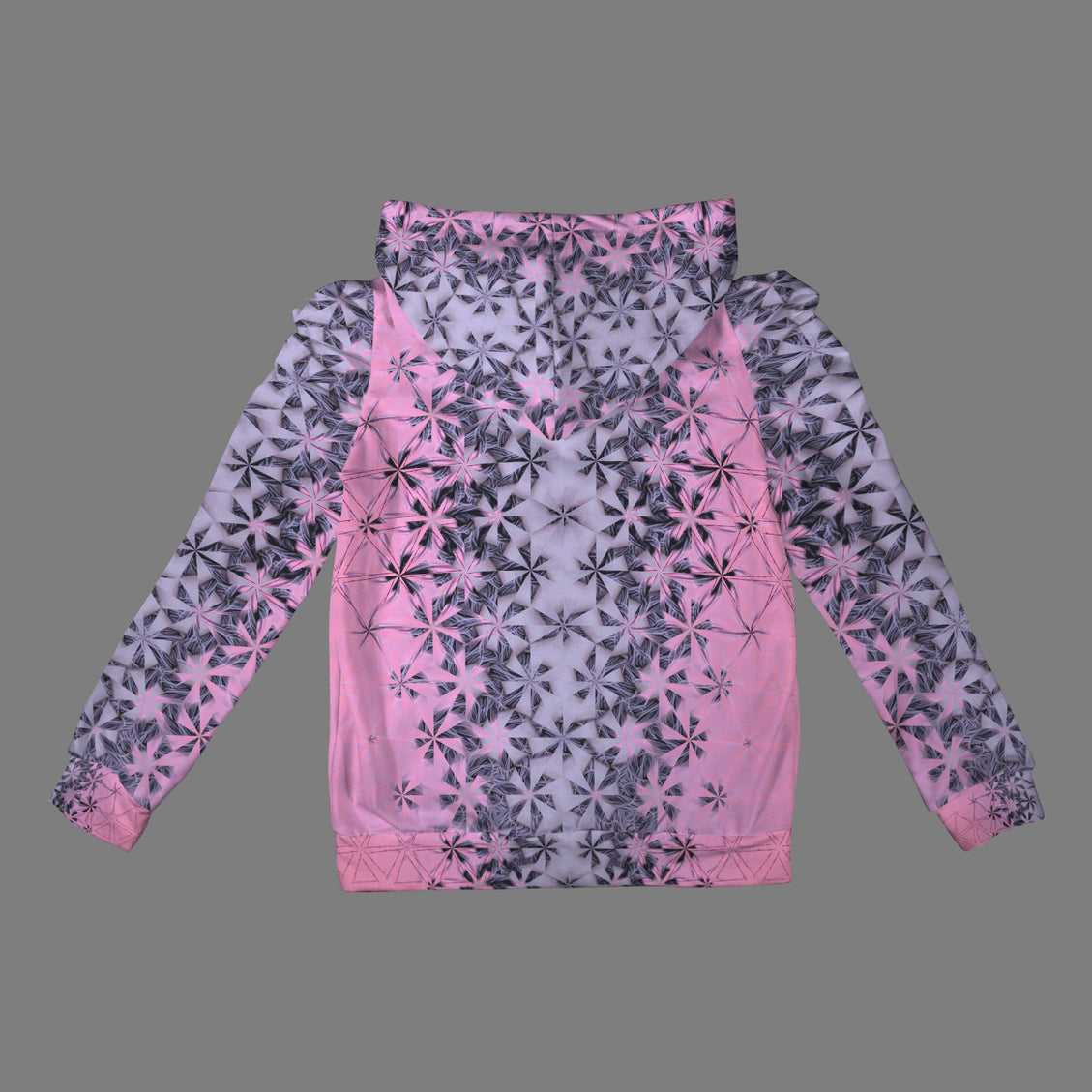 Puff Sleeve Hoodie Summerville Sunset Pink and Lavendar