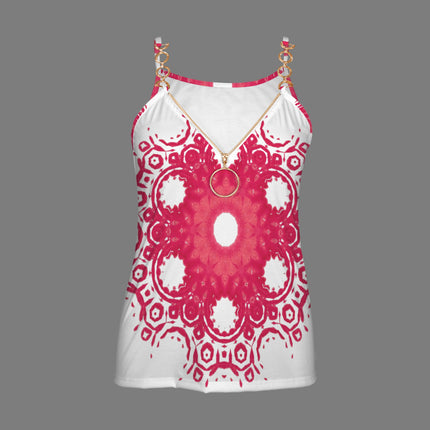 V Neck Chain Cami Chicken Medallion