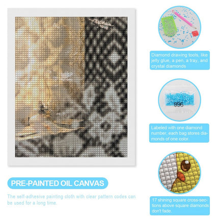 Design Diamond Painting 16"×20"(Vertical) Old Lamp and Lace