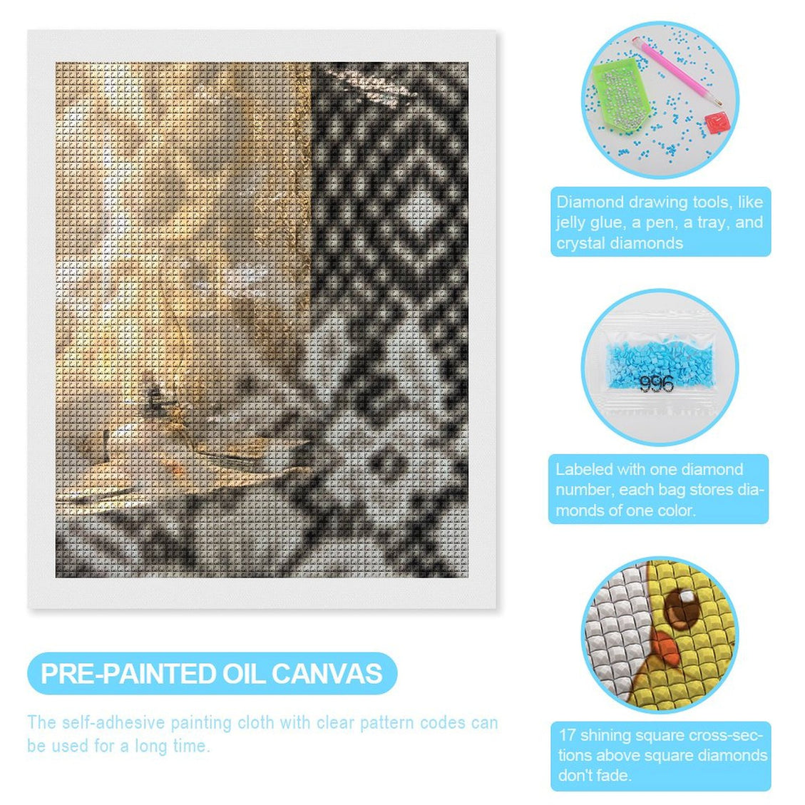 Design Diamond Painting 16"×20"(Vertical) Old Lamp and Lace