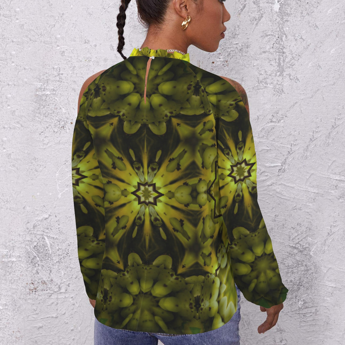 Long Slit Sleeve Blouse Forest