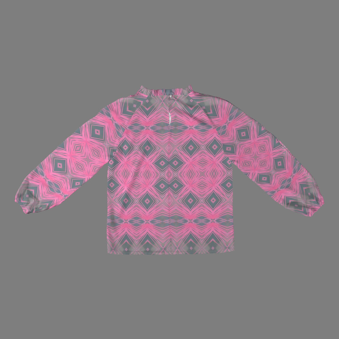 Long Slit Sleeve Pink and Gray Flower
