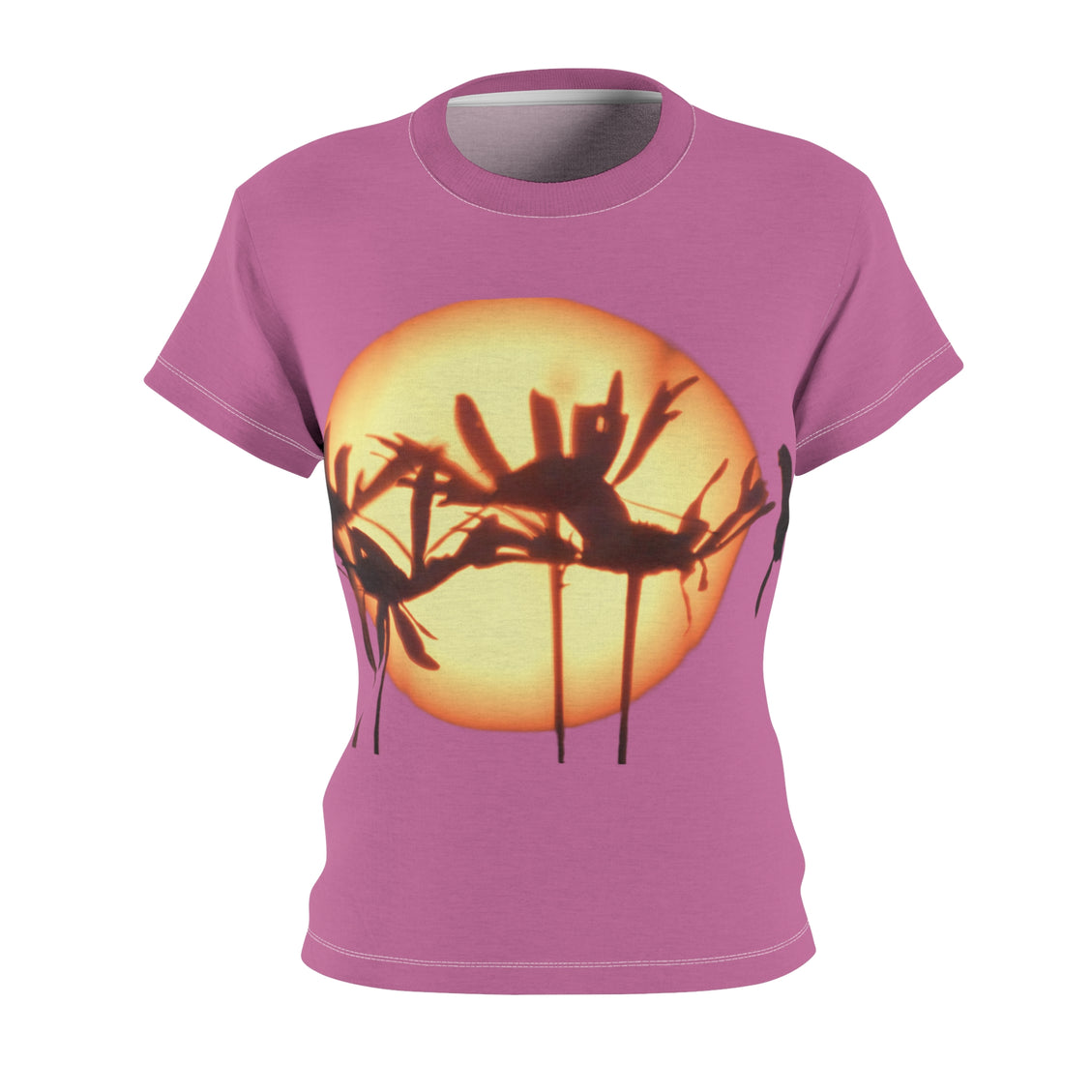Women's Cut & Sew Tee (AOP) Aster Sunset Pink