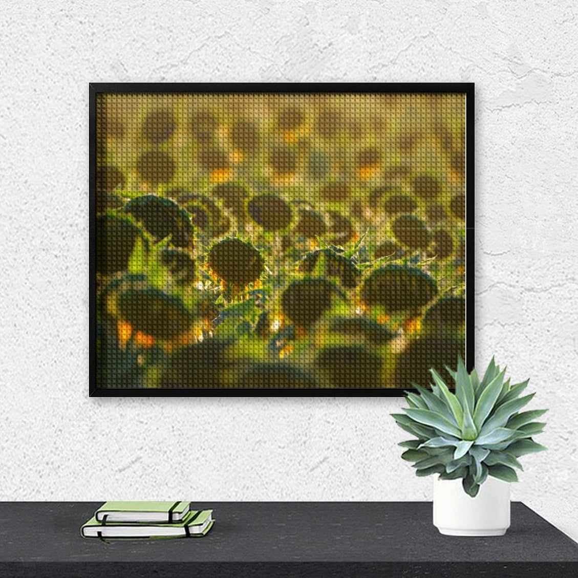 Design Diamond Painting 20"×16"(Horizontal) Dusty Sunset Sunflowers
