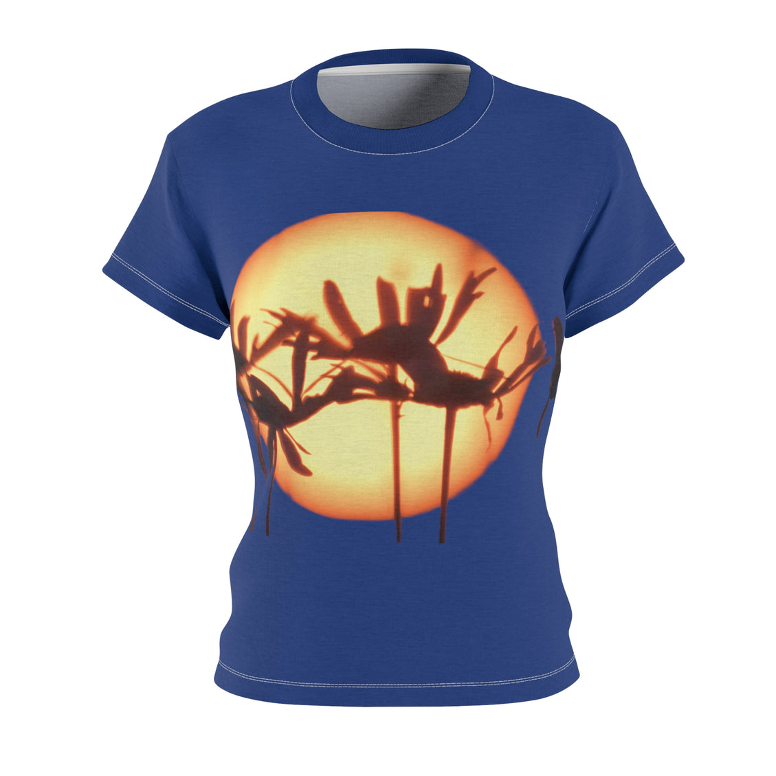 Women's Cut & Sew Tee (AOP) Aster Sunset Dark Blue