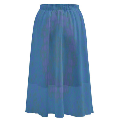 Layered Chiffon Skirt Blue Lavendar Green Watercolor