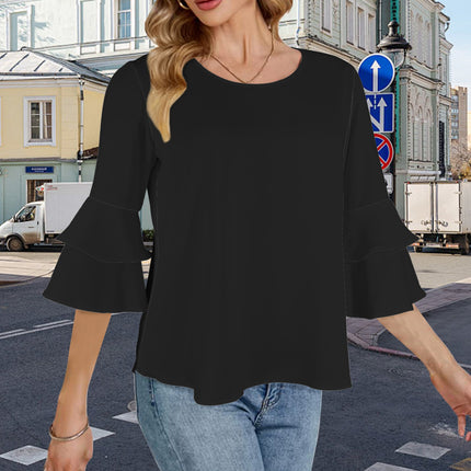 Layered Flare Sleeve Black
