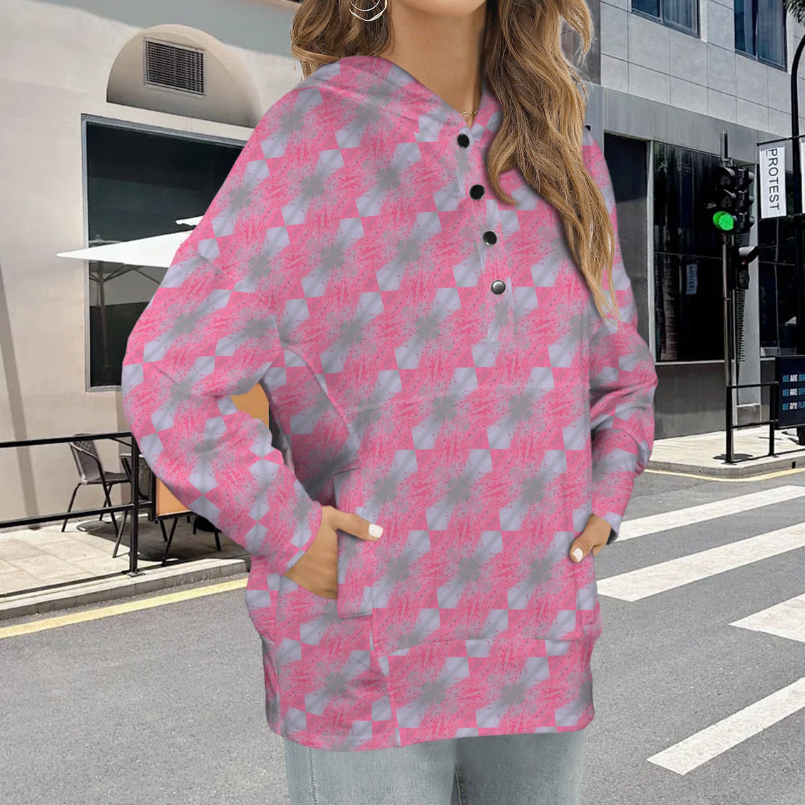 Hooded Pullover Butterfly Balm Pink