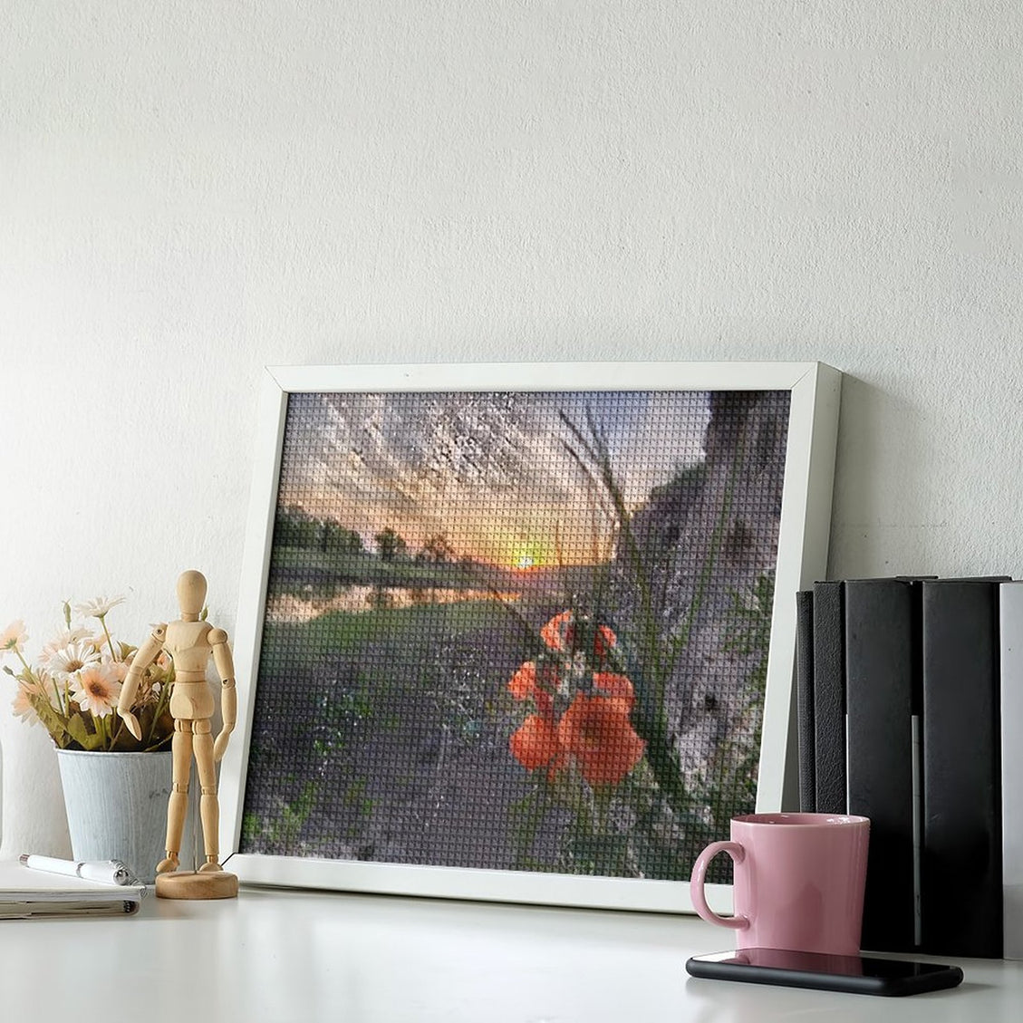 Design Diamond Painting 20"×16"(Horizontal) Globe Mallow on the South Grand River