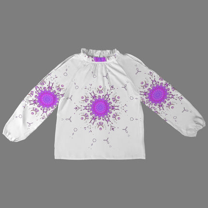 Long Slit Sleeve Blouse Bergamot Purple White