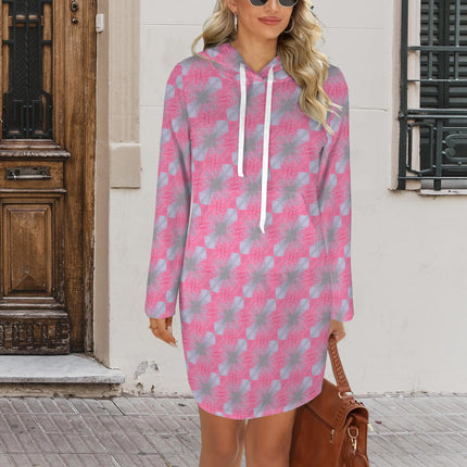Hoodie Dress Pink and Gray Butterfly Balm