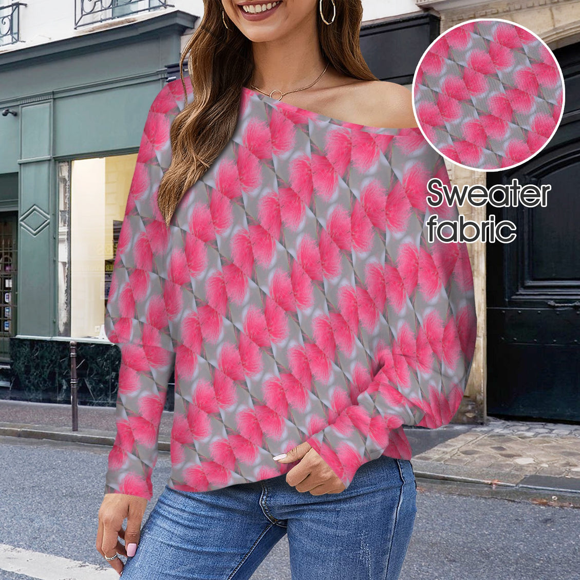 Batwing Long Sleeve Sweater Pink Butterfly Balm