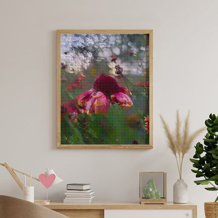 Design Diamond Painting 16"×20"(Vertical) Purple Coneflower on the Grand River