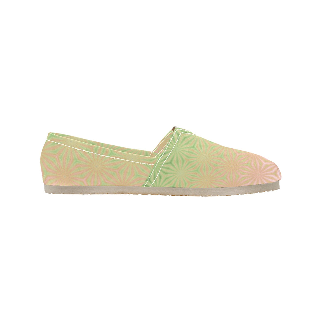 Espadrilles Canvas Celadon, Pink and Tangerine
