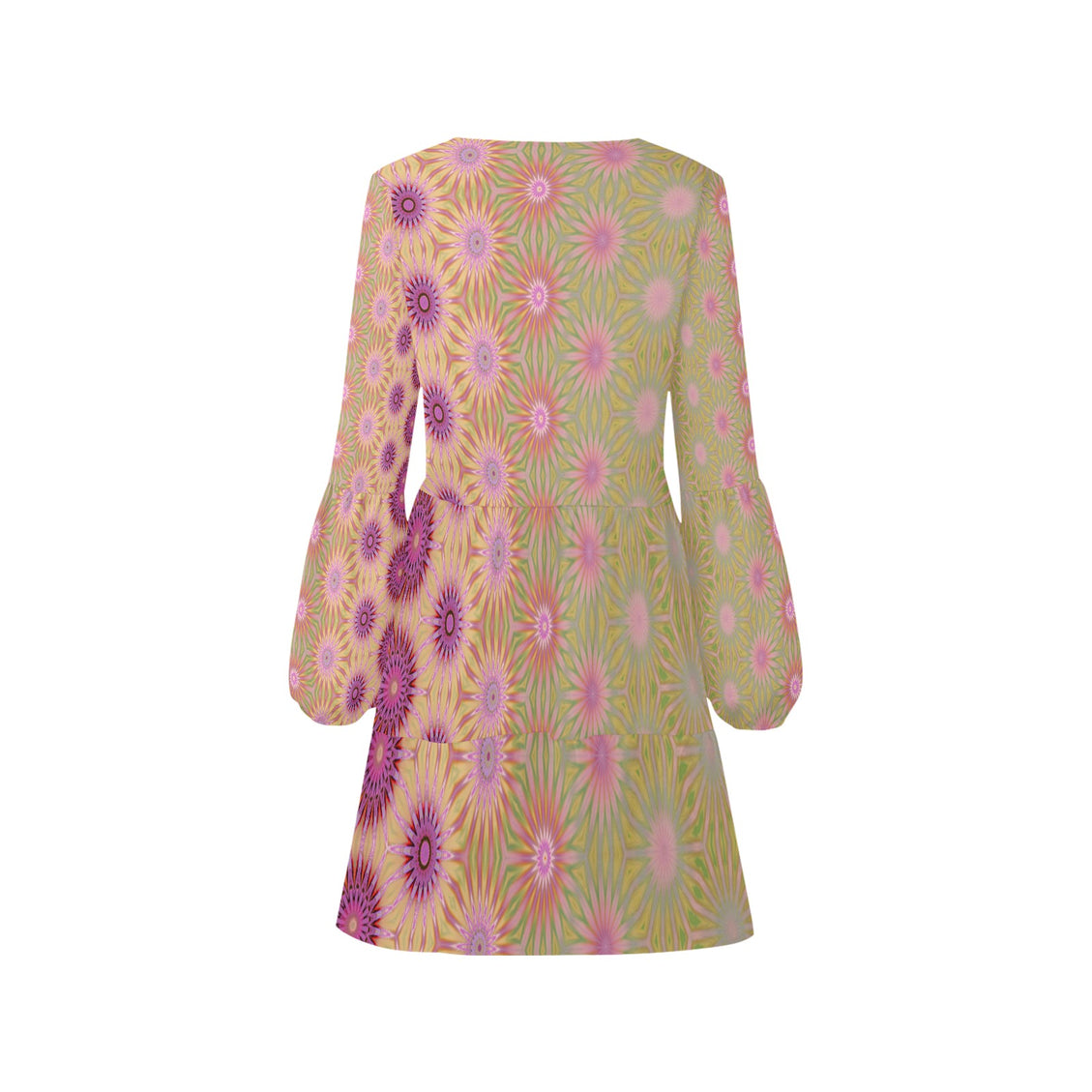 V Neck Flowy Dress Purple Coneflowers