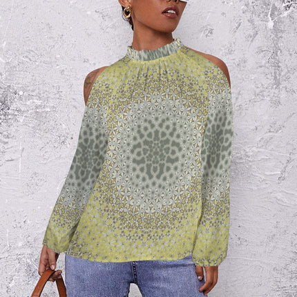Long Slit Sleeve Blouse Yellow Clover
