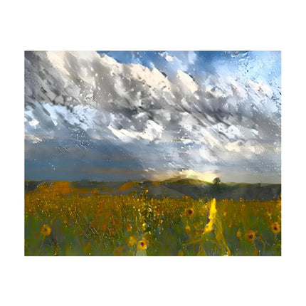 Design Diamond Painting 20"×16"(Horizontal) Sunflowers Lakeside II