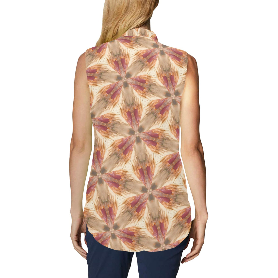 Bow Tie V Neck Sleeveless Blouse Gravel Road Weeds