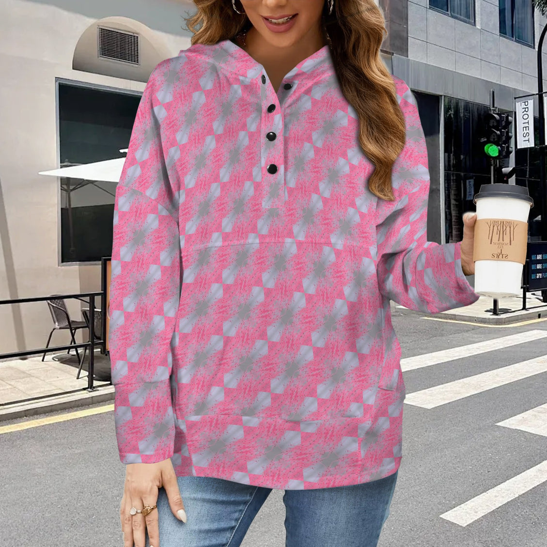 Hooded Pullover Butterfly Balm Pink