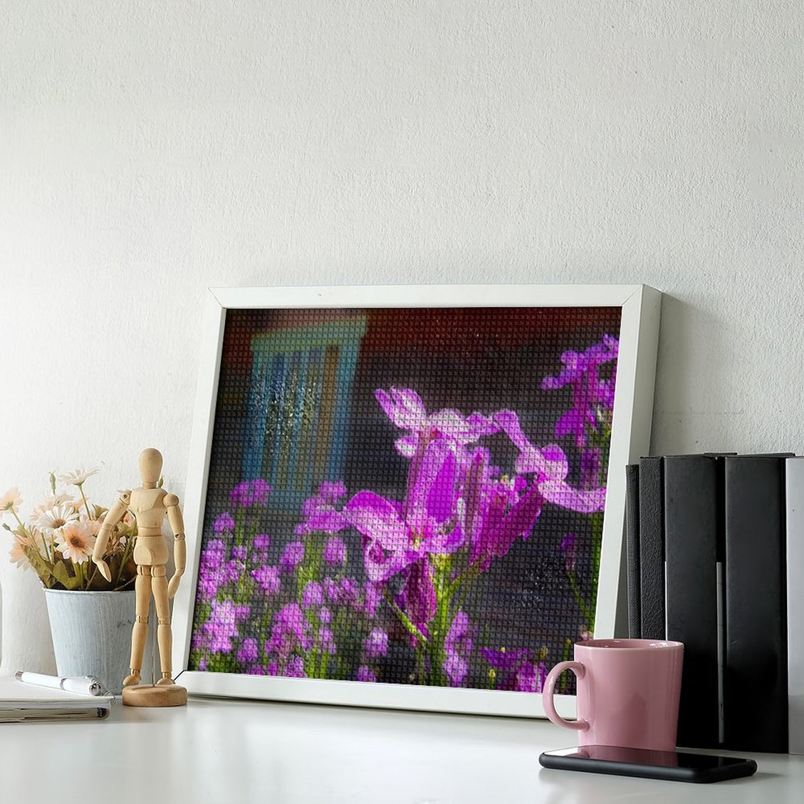 Design Diamond Painting 20"×16"(Horizontal) Dames Rocket Red Barn