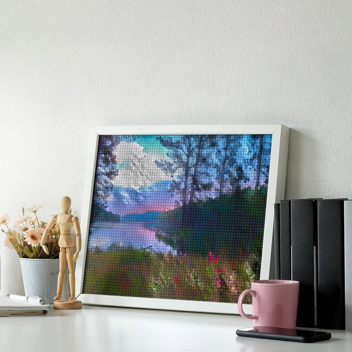 Design Diamond Painting 20"×16"(Horizontal) Sunrise at Sheridan Lake