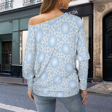 Batwing Long Sleeve Sweater Blue Sky Dandelion
