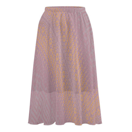 Layered Chiffon Skirt Badlands Pink and Tangerine Plaid