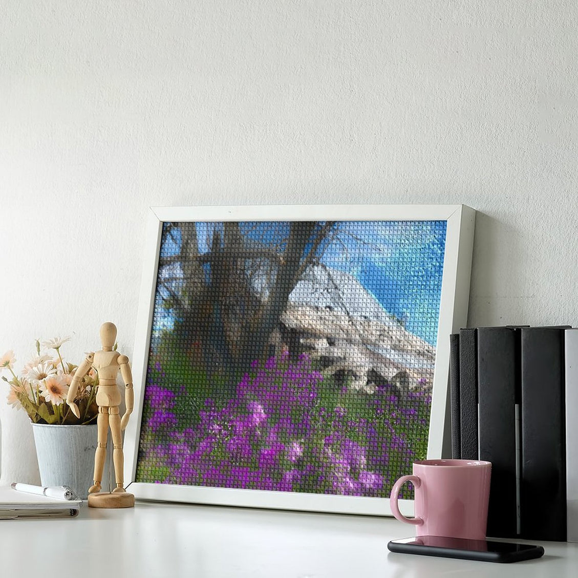 Design Diamond Painting 20"×16"(Horizontal) Dames Rocket Barn