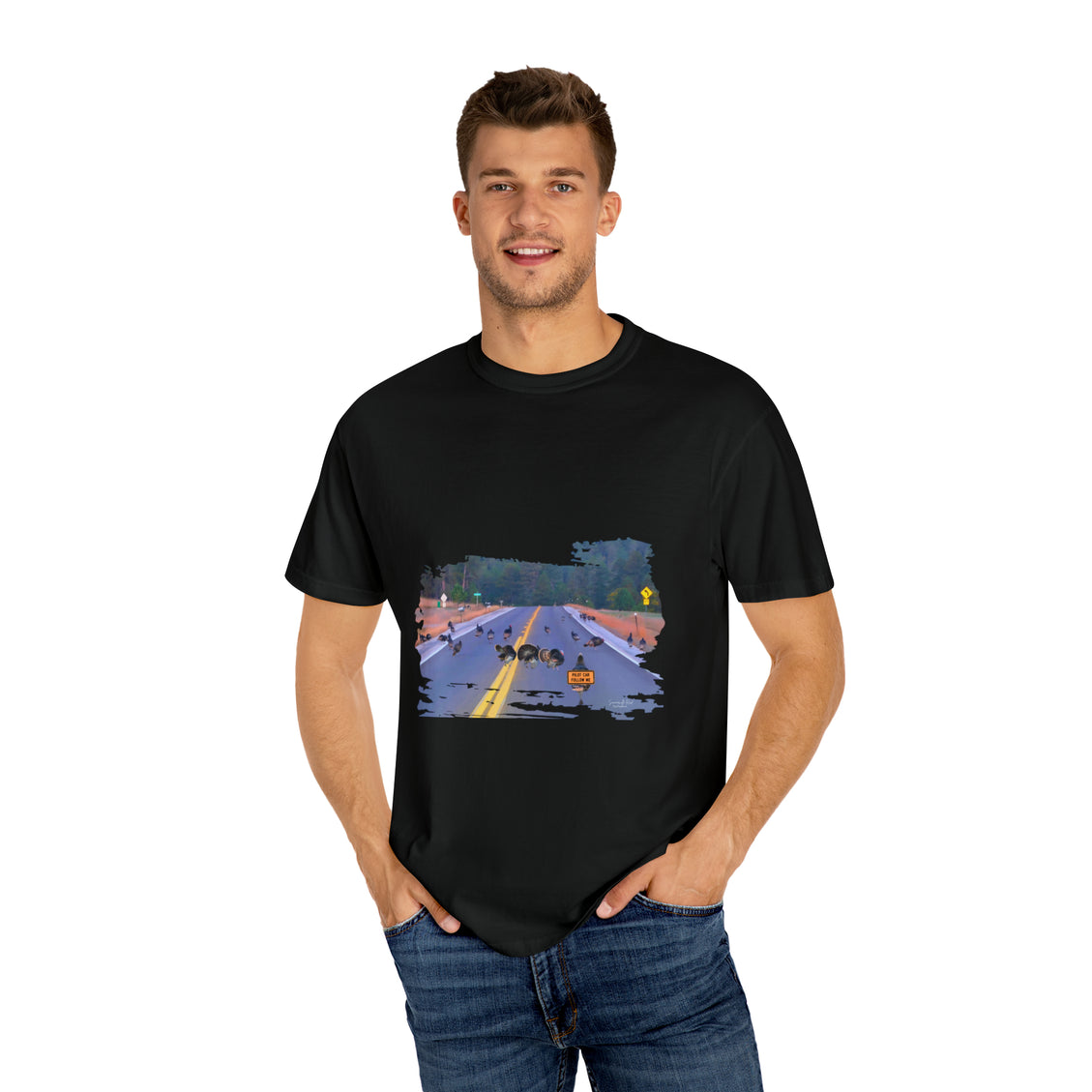 Unisex Garment-Dyed T-shirt Wild Turkey Pilot Car