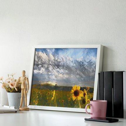 Design Diamond Painting 20"×16"(Horizontal) Sunflowers Lakeside