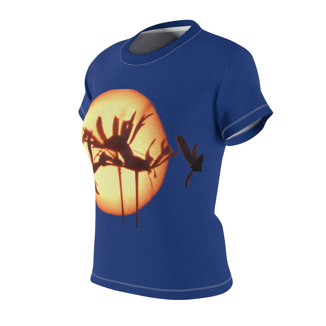 Women's Cut & Sew Tee (AOP) Aster Sunset Dark Blue