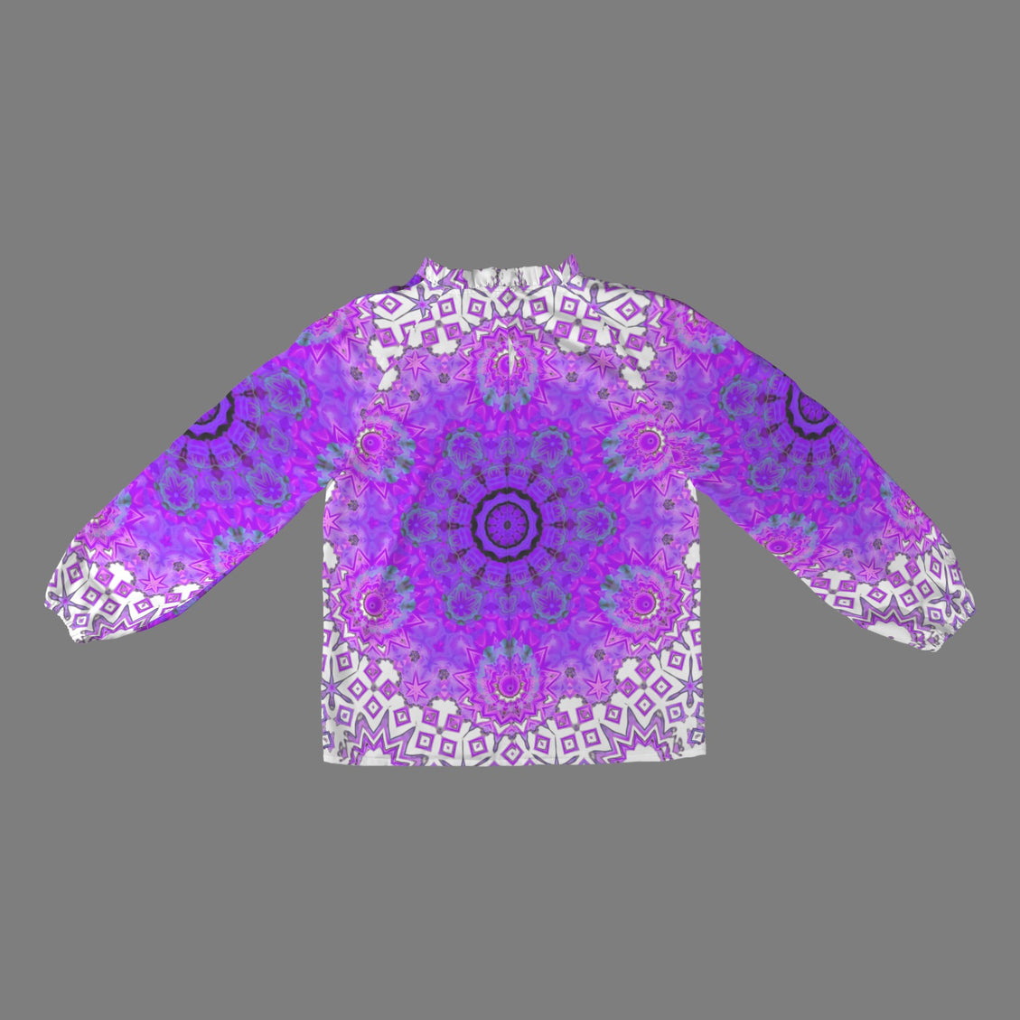 Long Slit Sleeve Blouse Bergamot Purple Green Medallion