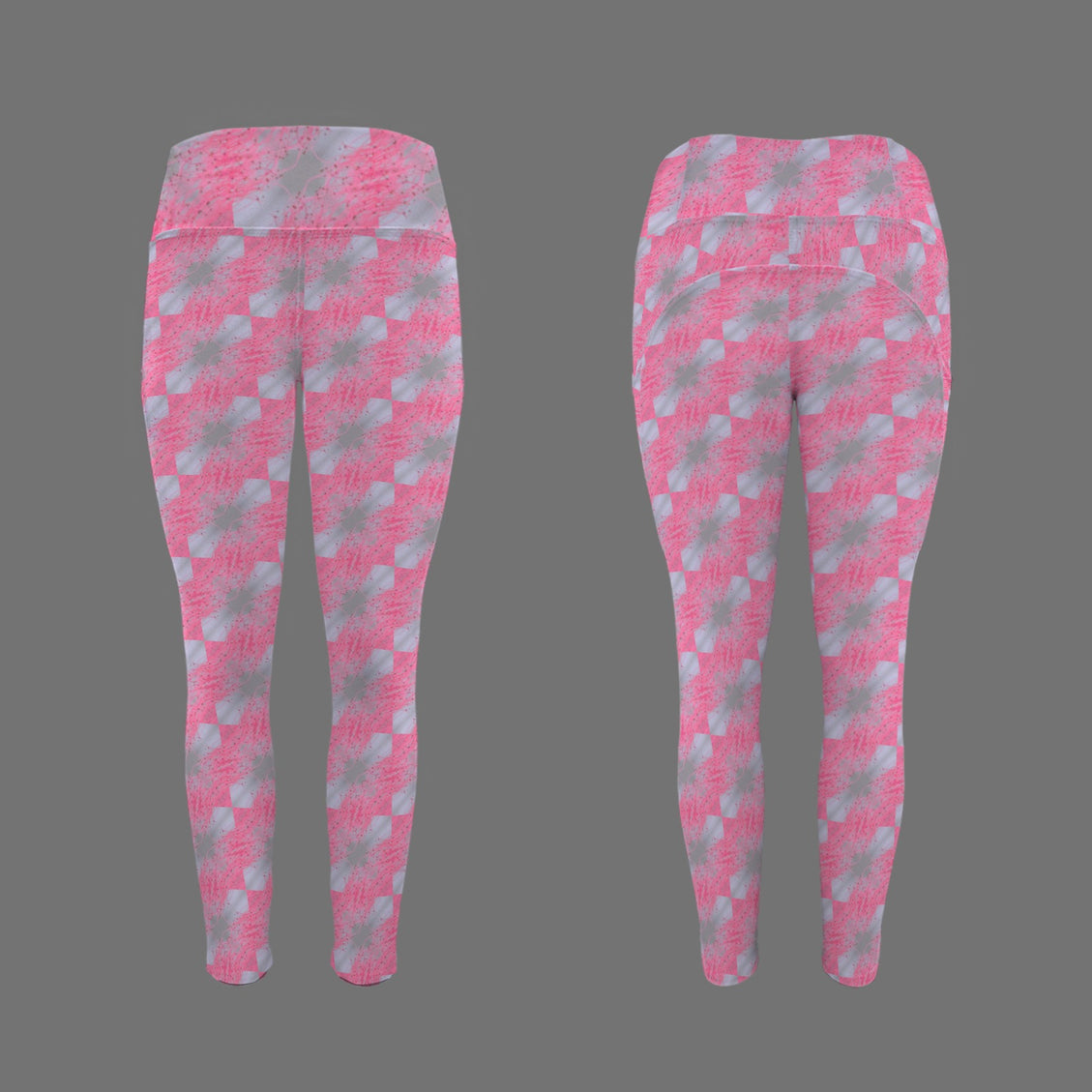 High Waist Pockets Yoga Leggings Pink Periwinkle Butterfly Balm