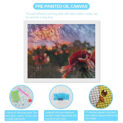 Design Diamond Painting 20"×16"(Horizontal) Wildflowers at Sunset