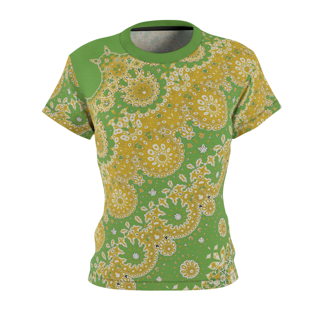 Women's Cut & Sew Tee (AOP) Sunflower Geometric Green