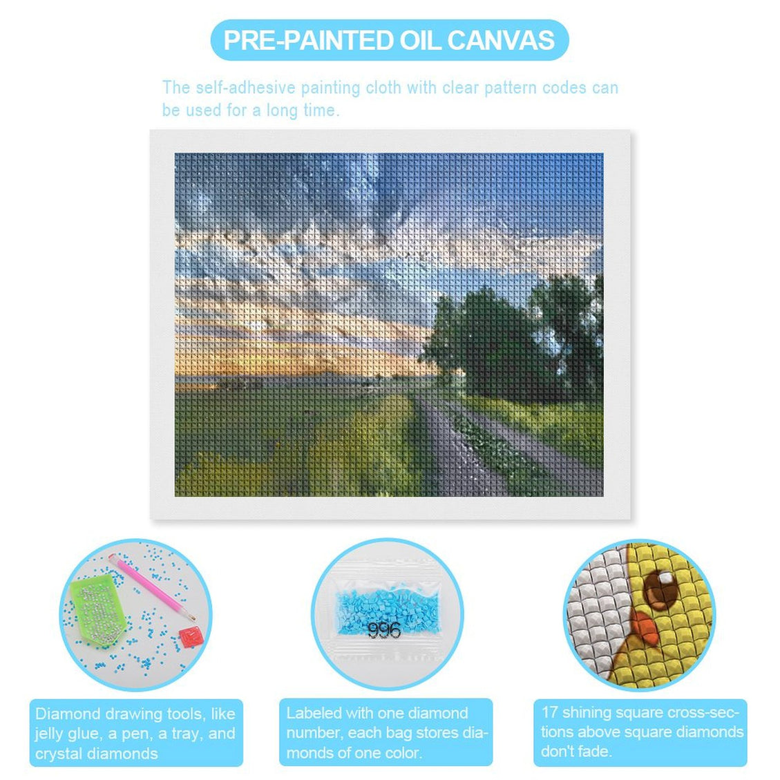 Design Diamond Painting 20"×16"(Horizontal) Trail at Shadehill Reservoir