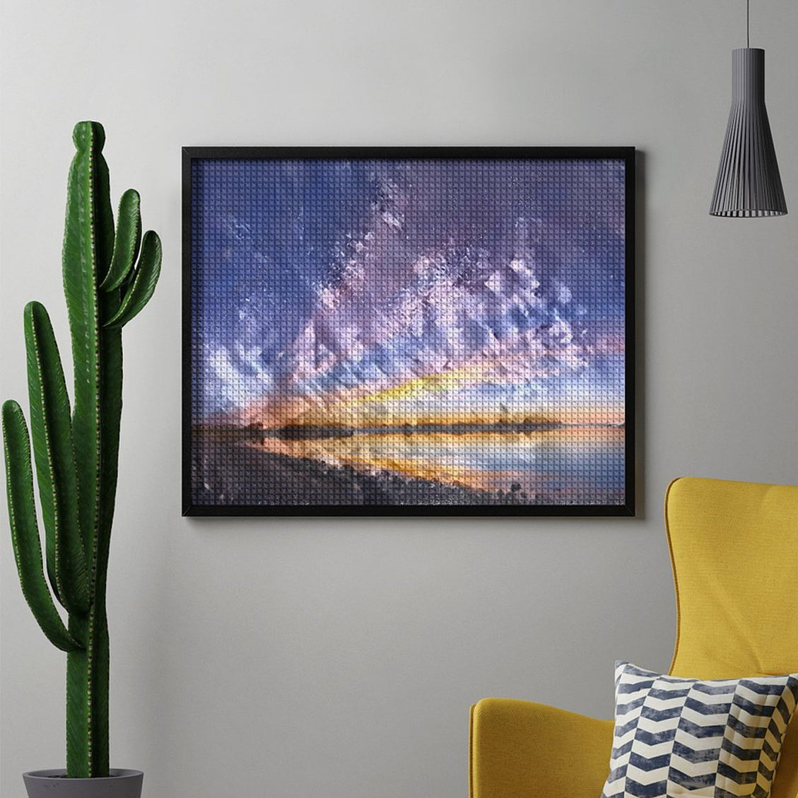 Design Diamond Painting 20"×16"(Horizontal) Sunset on the Lake