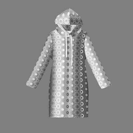 Hoodie Dress Black and White Graphic