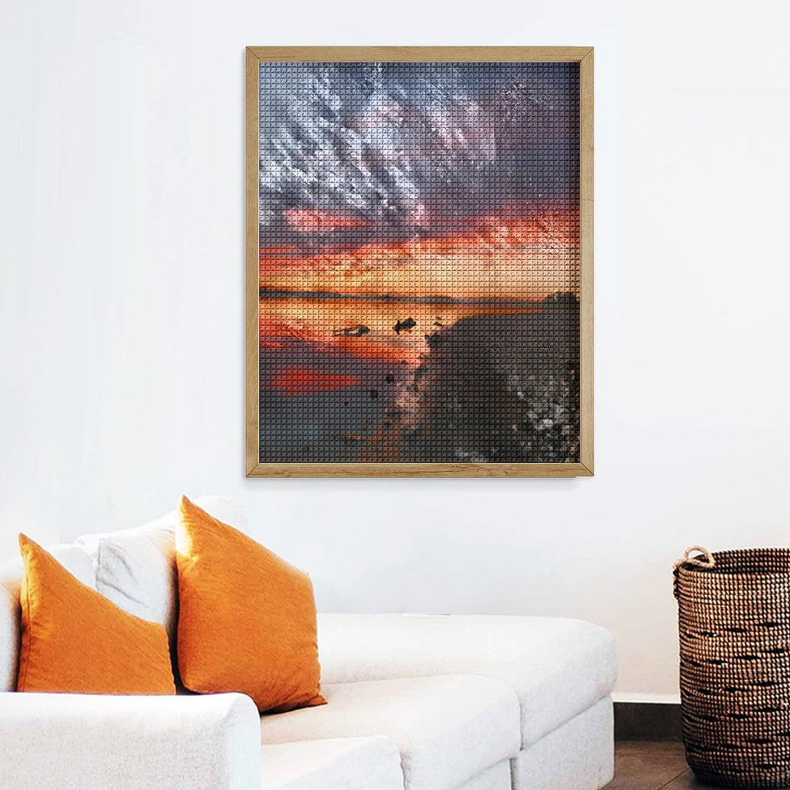 Design Diamond Painting 16"×20"(Vertical) Sunset Shadehill Reservoir