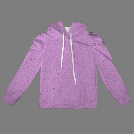 Puff Sleeve Hoodie Lavendar Wildflowers
