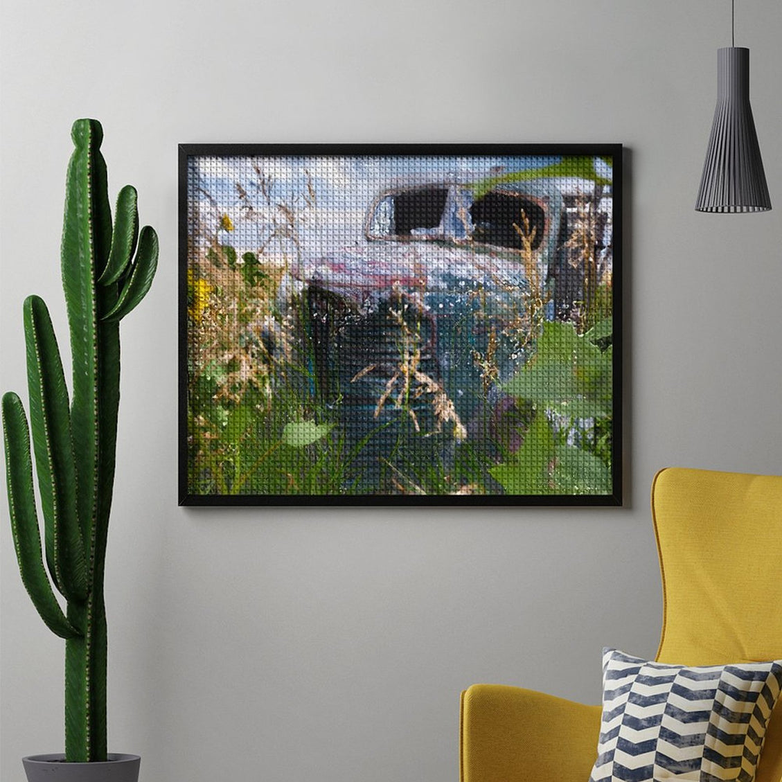 Design Diamond Painting 20"×16"(Horizontal) Old Truck in the Sunflowers